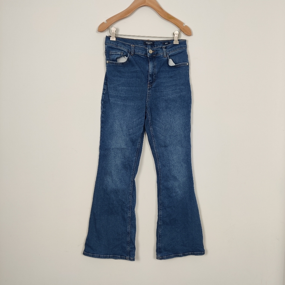 LC Waikiki Mars Women's High Waist Flare Jeans in Blue Size 30 Cotton
